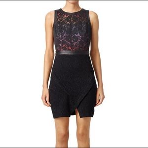 Marchesa Voyage slim fit rainbow degrade dress